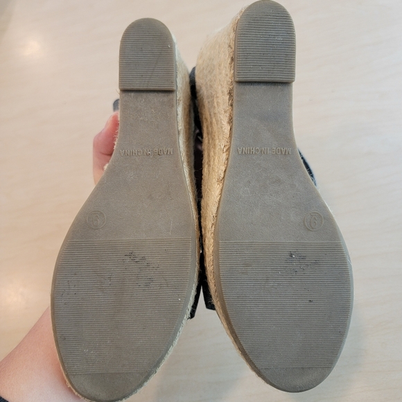 GAP Blue Denim Wedge Espadrille Sandals Size 9 - Picture 5 of 5